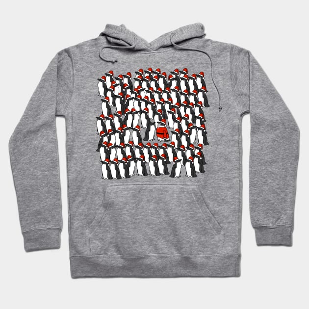 Awkward Christmas Party for Santa Penguins Hoodie by ellenhenryart